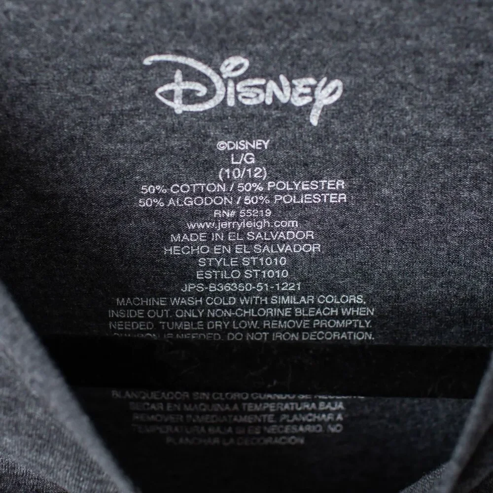 Disney Mickey Mouse T-Shirt Youth L 10/12 Gray Athletic Collegiate Graphic Tee